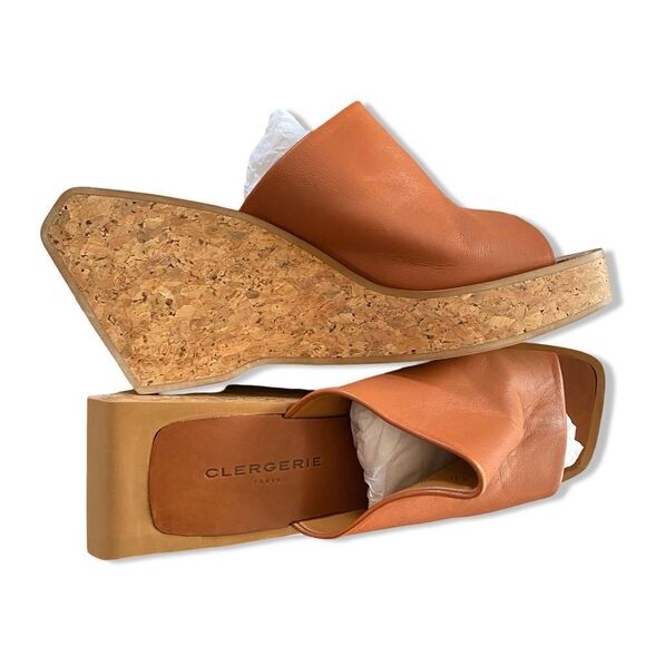 Robert Clergerie Emilia wedges platforms shoes brown slides 40 10 NEW $545 - Picture 8 of 14